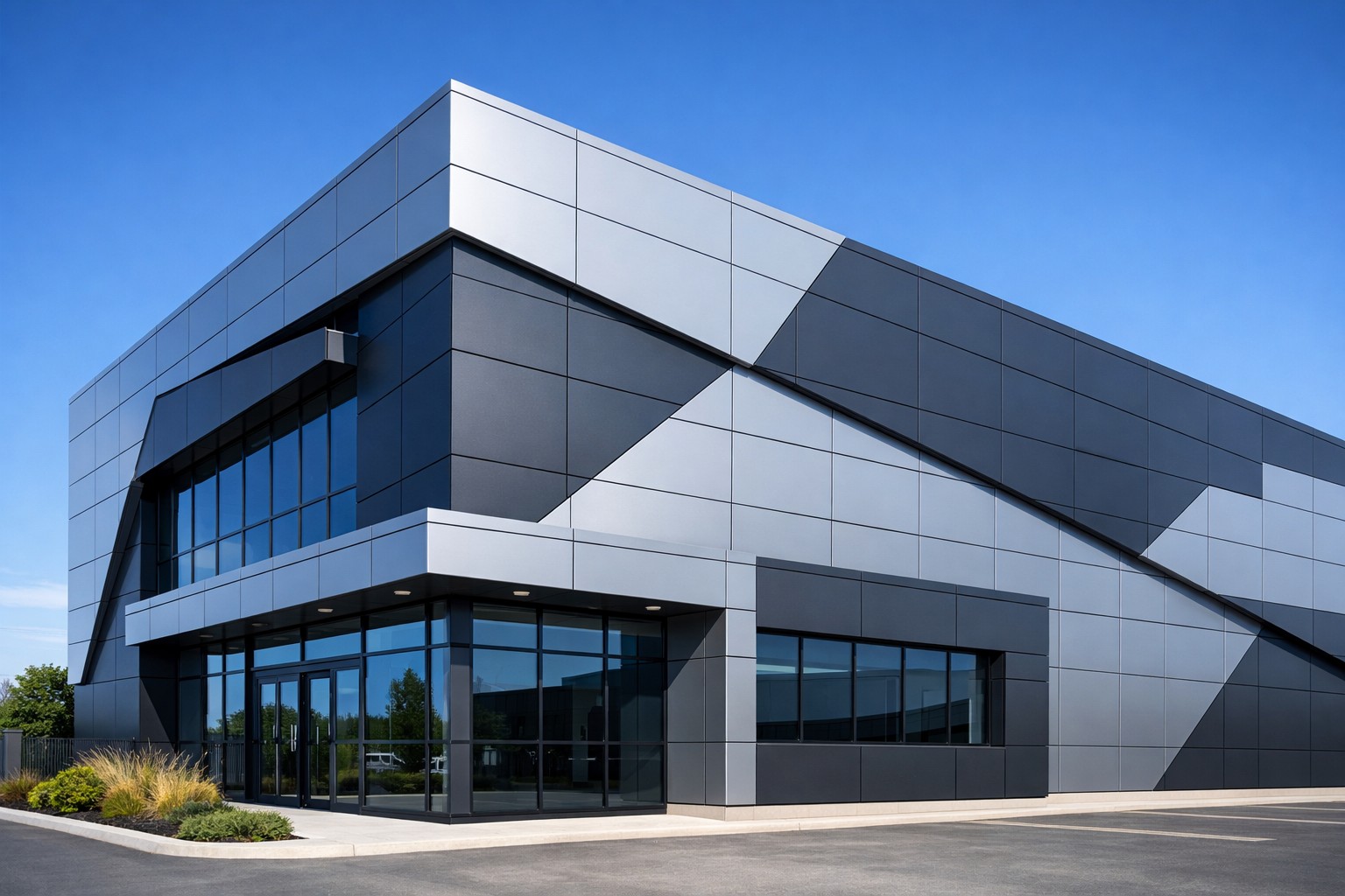 Silver & Charcoal ACP Cladding
