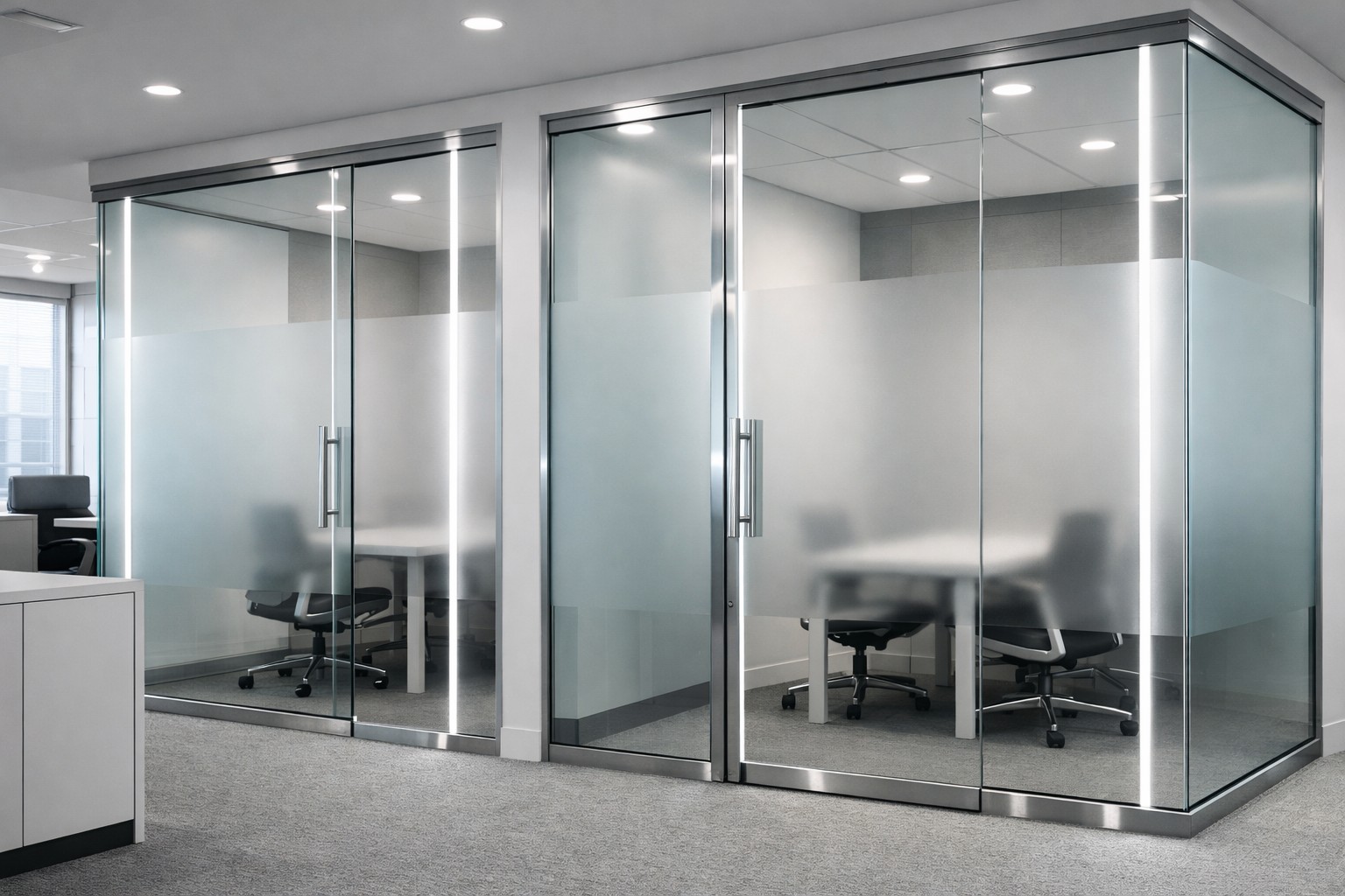 Frosted Glass Meeting Pods