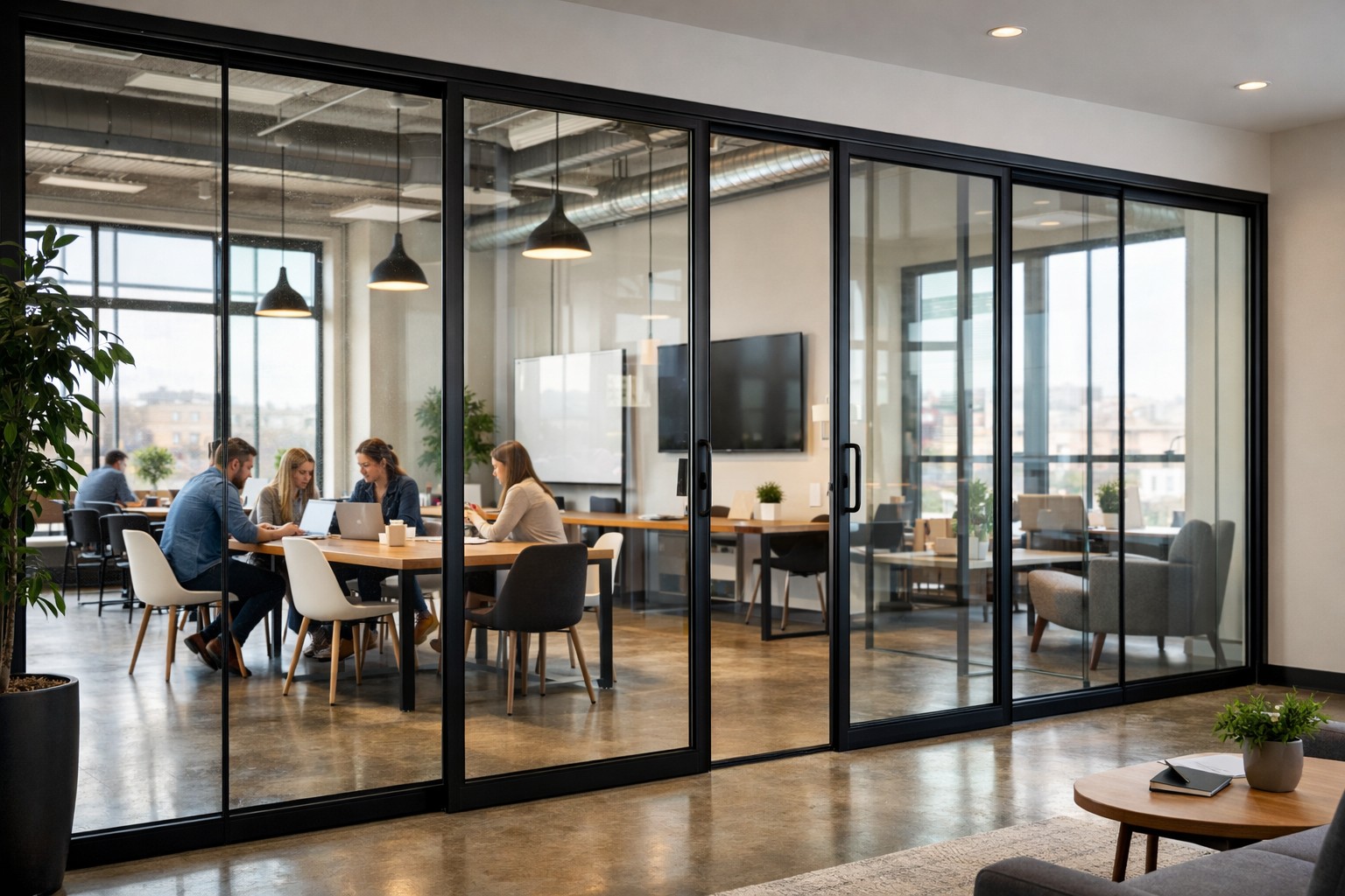 Clear Glass Coworking Dividers